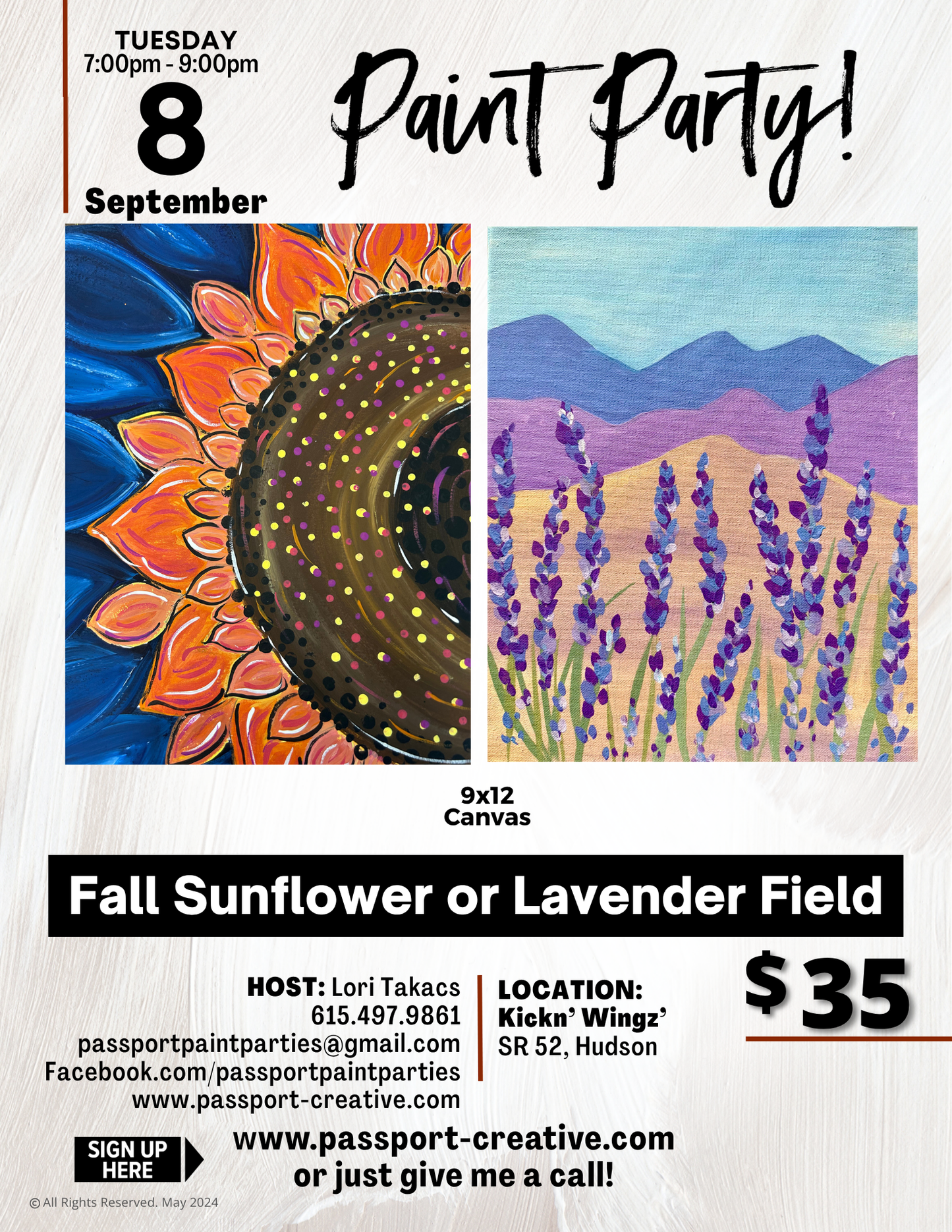 9.8.26 Fall Sunflower or Lavender Field at Kickn'Wingz'