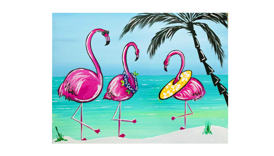 Paint Night at Moose Lodge #521 Beachy Flamingo